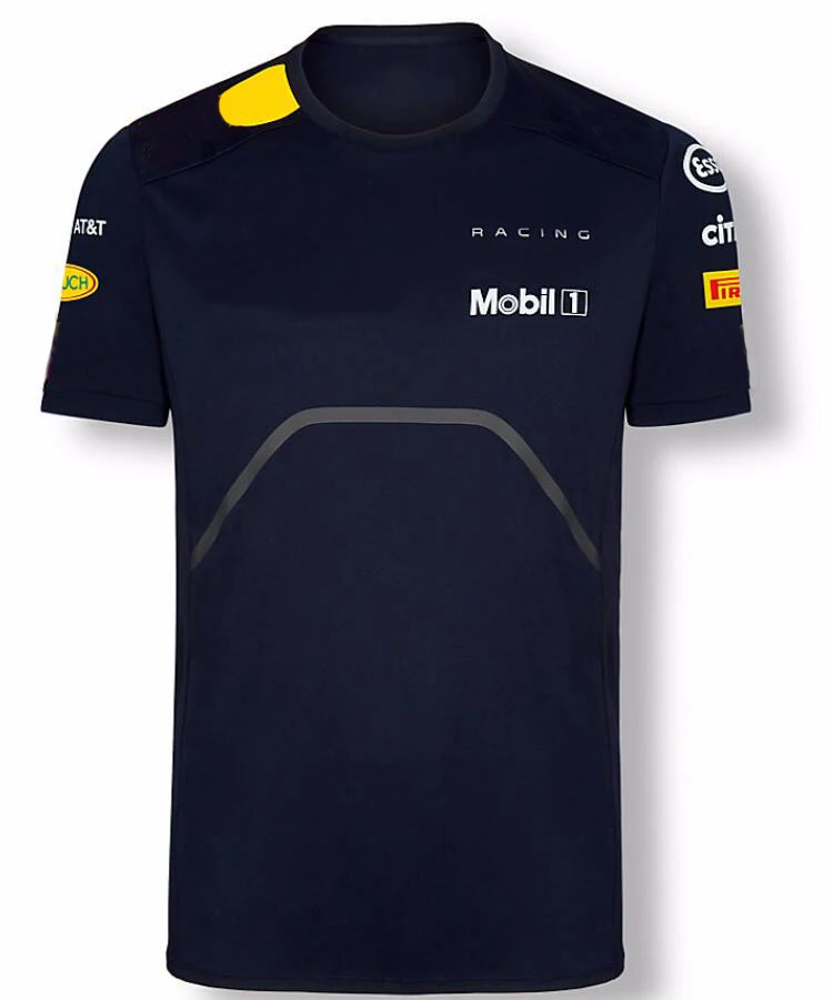 

Summer Men's For Honda Red Color Bull Martin FI Sports Racing Team Suit Short-Sleeved Shirt Half-Sleeved Quick-Drying Round Neck