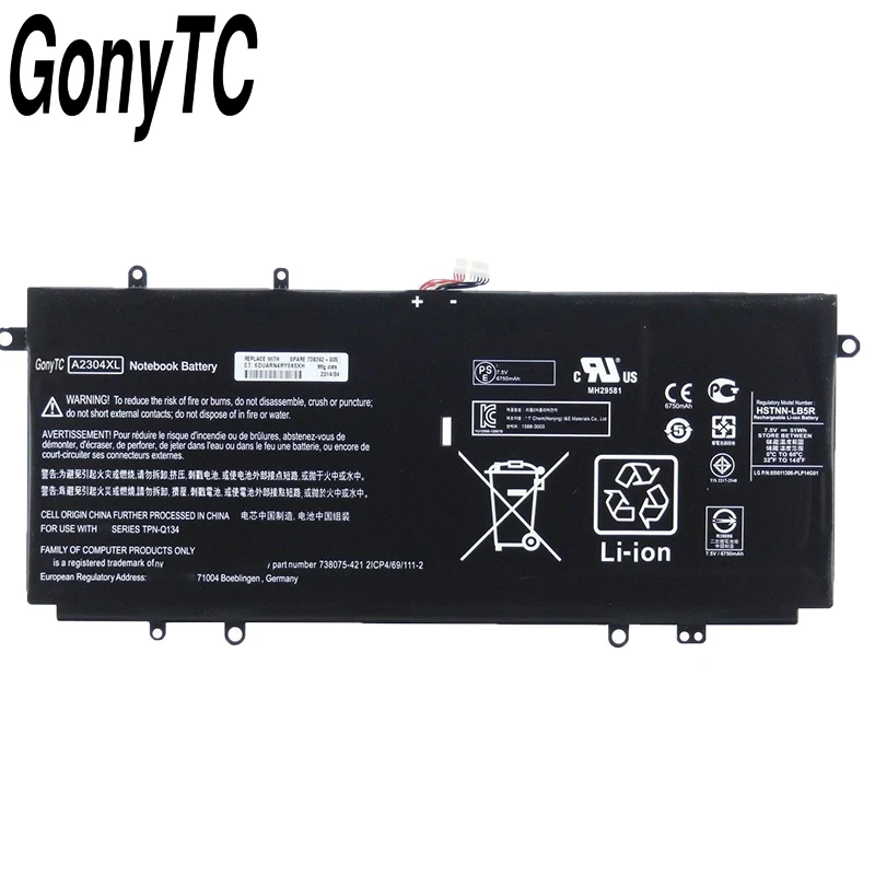 Оригинальный новый аккумулятор A2304XL для HP Chromebook 14-Q 14-Q010NR 14-Q000 14-q049wm HSTNN-LB5R 738392-005