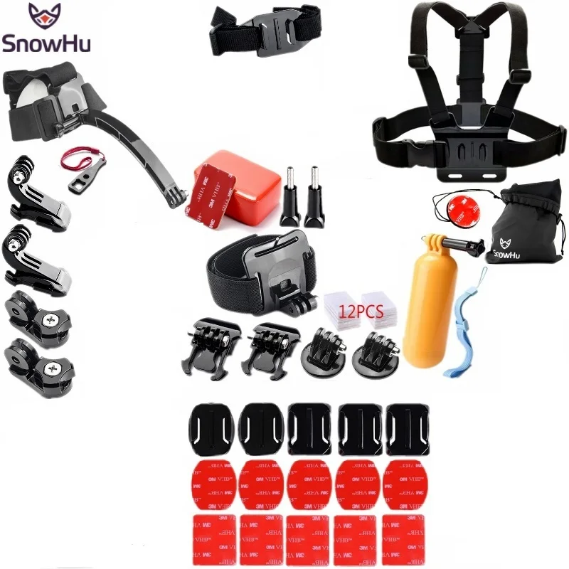 GS98F Аксессуары для экшн-камеры SnowHu для GoPro Hero 8 7 6 5 4 Black Xiaomi Yi 4K Lite 2 SJCAM Eken H9 Go Pro Набор аксессуаров GS98 - Цвет: GS98F