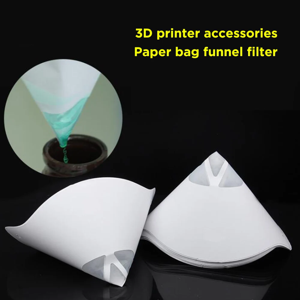 

10pcs Disposable Resin Paper Filter Funnel Set for Photocuring Consumables SLA 3D Printer Parts Accessories Filament Filter Part