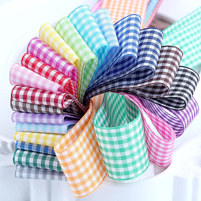 6 мм/9 мм/16 мм/25 мм сетчатые ленты в шотландскую клетку лента для банта подарочная