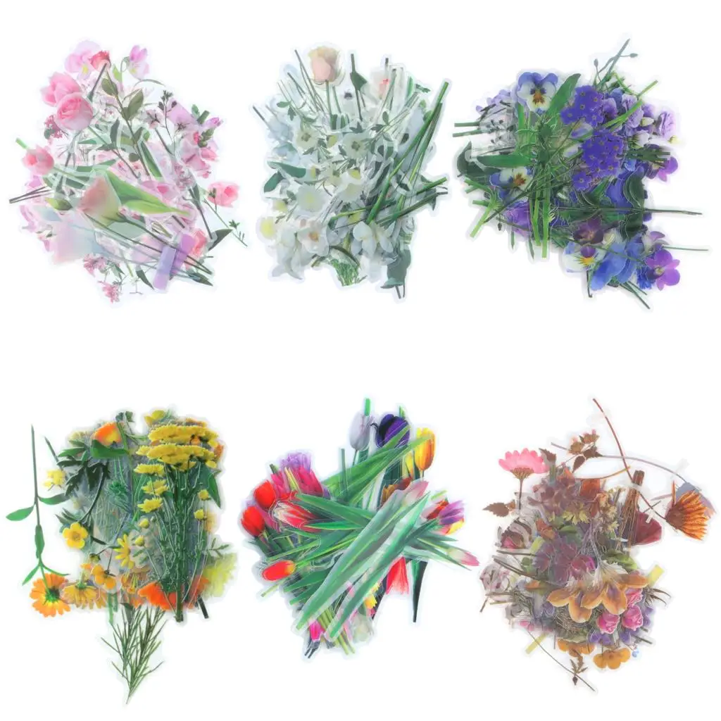 

Vintage Flower Illustration Sticker DIY Scrapbook Base Collage Phone Diary Album Plan Gift Sealing Decoration Sticker