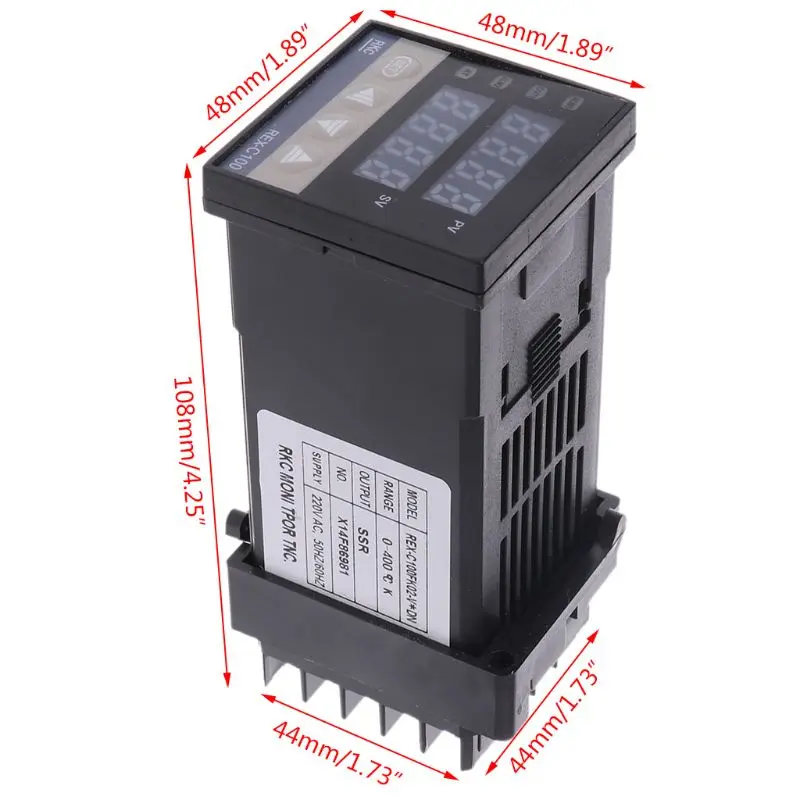 PID цифровой регулятор температуры REX C100 от 0 до 400 градусов K Тип ввода SSR тестер