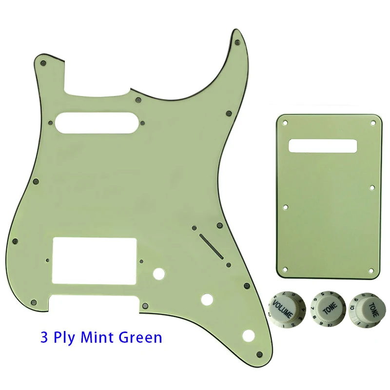 Guitar Parts - For USA/Mexico Fd Strat 72' 11 Screw Hole Standard PAF Humbcker Hs Guitar Pickguard & Back Plate & Control Knob enlarge