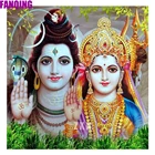Shiva Parvati Ganesha, индийское искусство, фигурка индуистского бога, алмазная вышивка, плот, алмазная живопись, полноразмерная мозаика, религиозный постер