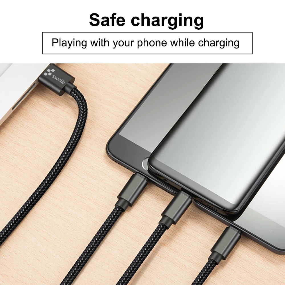 Swalle 3 в 1 быстрая зарядка Micro USB кабель 2A USB синхронизация данных зарядное устройство usb-адаптер, кабель type C кабель для мобильного телефона Android