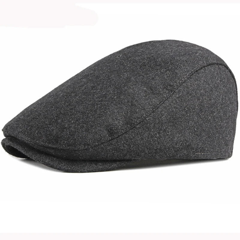 

HT2930 Beret Cap Autumn Winter Wool Hat Solid Artist Painter Hat Vintage Adjustable Women Men Berets Retro Ivy Newsboy Flat Cap