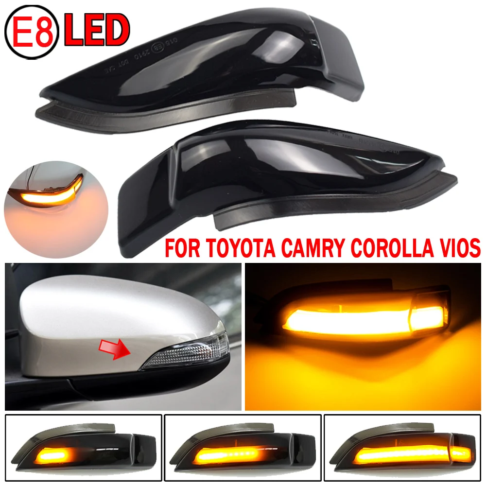 

2pcs Rearview Mirror Dynamic Blinker Turn Signal LED Light For Toyota Corolla Camry Prius Vios CHR Yaris Venza Avalon Altis
