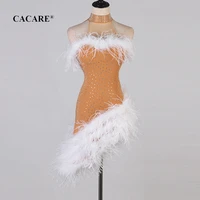 cacare latin dance dress for women luxury feather latin dress fringe salsa latin dance competition dresses d0247 full rhinestone