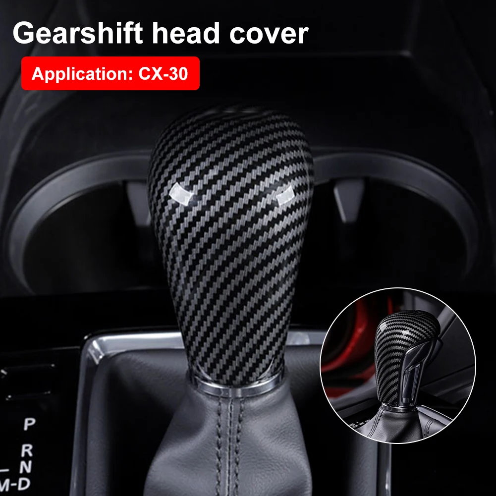 

Gear Shift Knob Cover Trim Decorative Sticker Carbon Fiber Black for Mazda 3 Axela 2020 CX-3 Car Styling Interior Accessories
