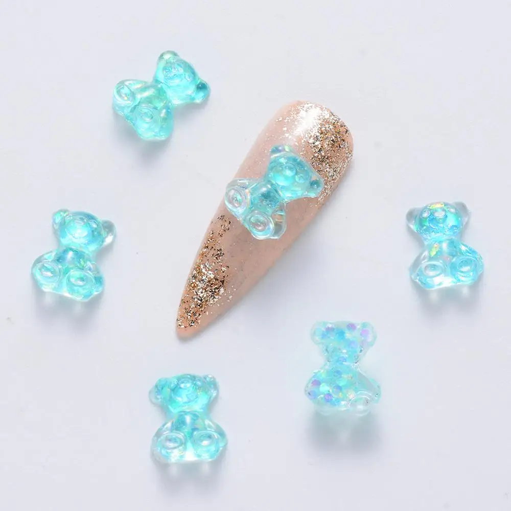 

Nail Charm Accessories 3D Rhinstones For Manicure 6 Boxes/Set Resin Butterfly Bear Manicure Jewelry Decorations For Nail Art