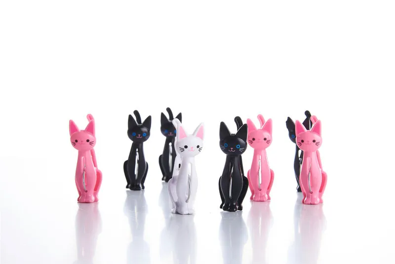 4 шт./лот креативные пластиковые колышки для одежды Симпатичная кошка подвесные