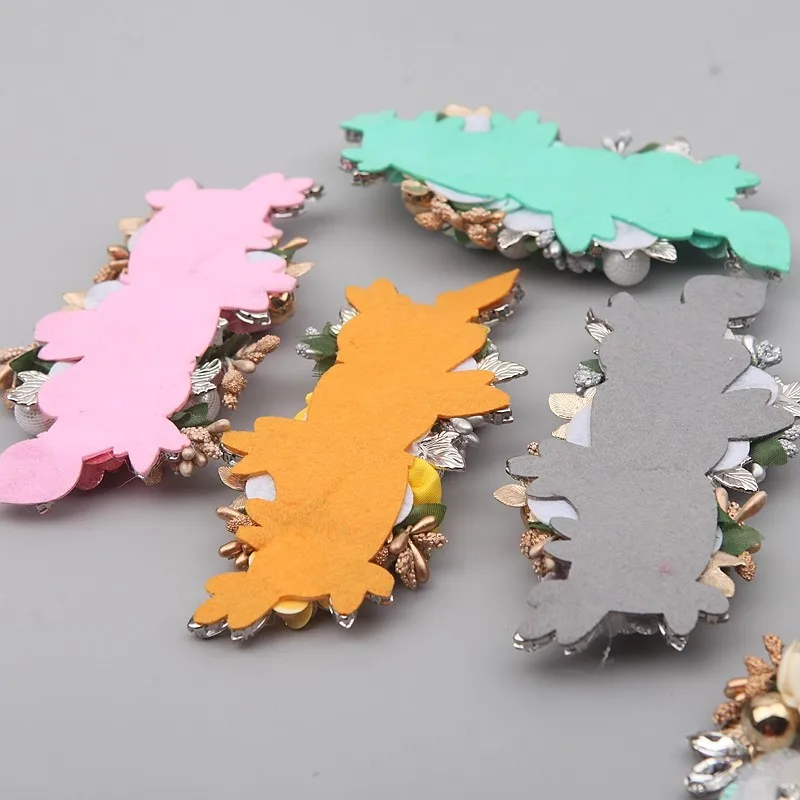 5 шт./лот 7 цветов Стразы ручной работы 3D Роза цветок пришивная аппликация вышивка