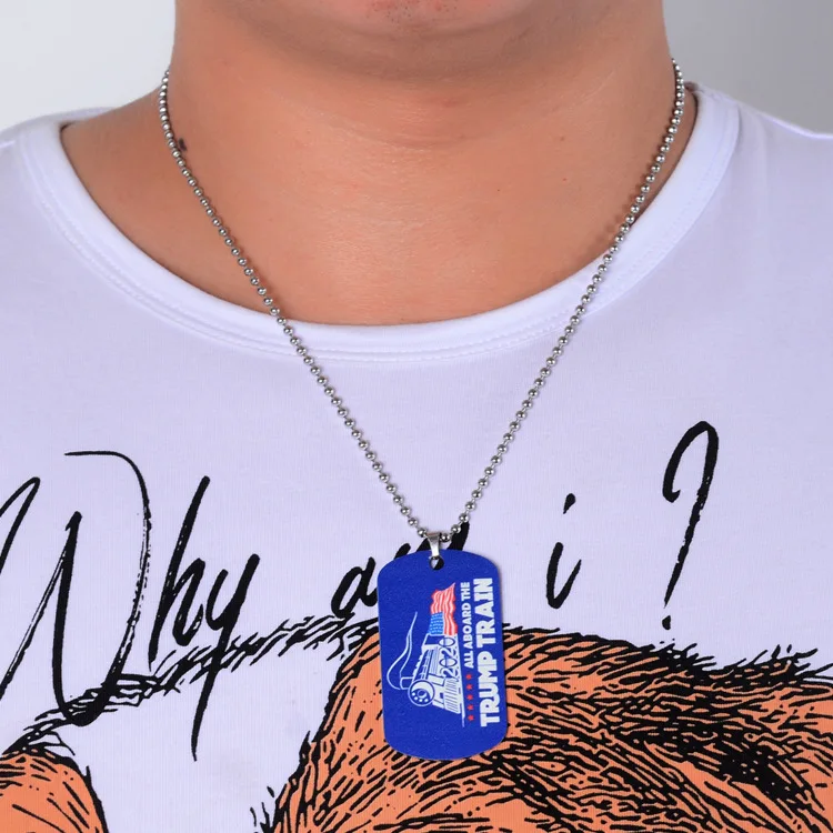 Чандлер Дональд Трамп 2020 черное стальное ожерелье с флагом США Трампа надписью