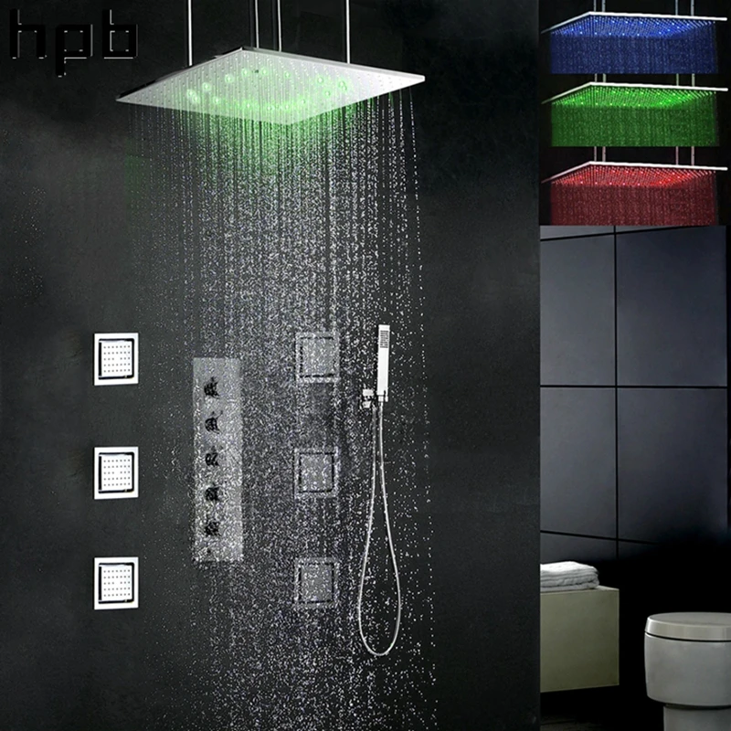 HPB Bathroom Fixtures Massage Body Jet 2-Function Shower Head Brass Mixer Valve Faucet Set with Handheld 008-20WL-6MF | Обустройство