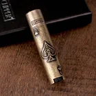 Машинка для стрижки, металлическая зажигалка с шлифовальным кругом в стиле ретро, ветрозащитная газовая зажигалка с Ace of Spades, мужские аксессуары для курения, изысканный подарок