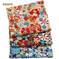 haisensummer poplin apparel fabric flower series printed plain cotton cloth calico skirtdressshirt sewing material 50x145cm