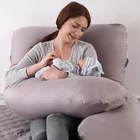 Подушка-обнимашка для беременных U-образная полноразмерная Подушка-Подушка для сна с длинными боками поддерживающие живот подушки для беременных