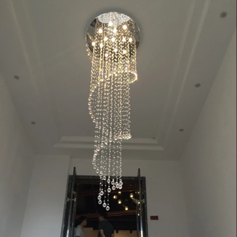 Роскошная Современная хрустальная люстра в форме спирали светодиодный