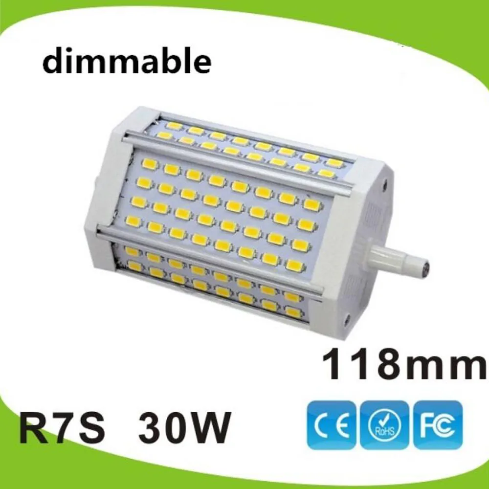 Dimmable R7S LED 118 High power 118mm led R7S light 30W dimmable J118 R7S lamp without fan replace 300W halogen lamp AC110-240V