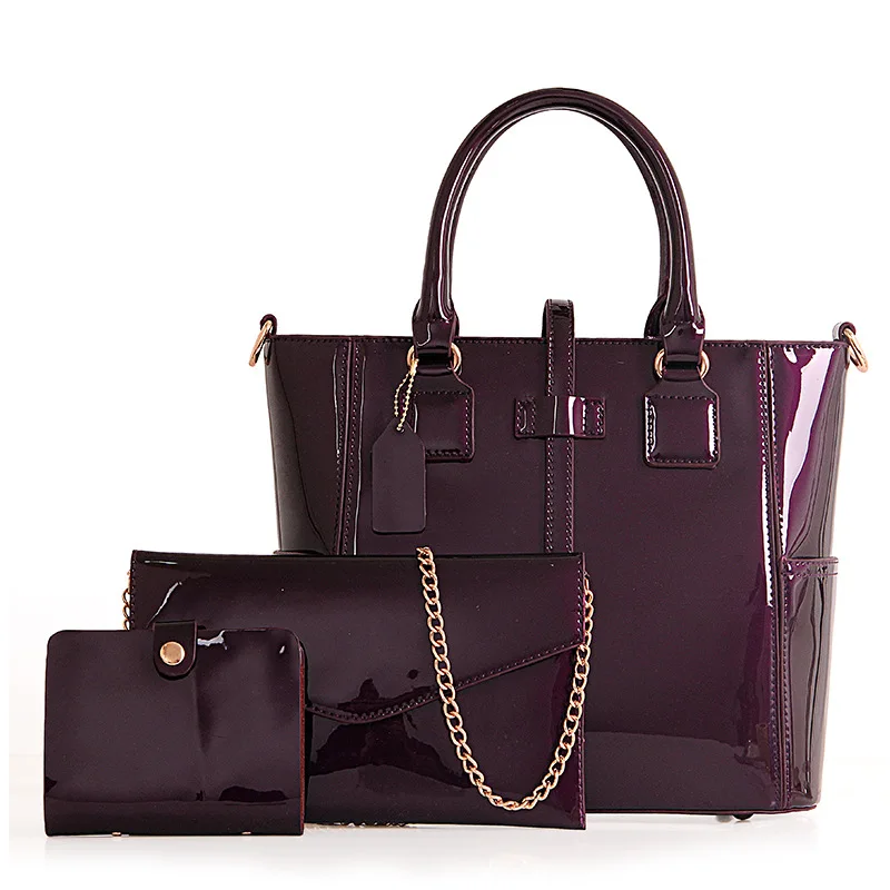 

Women Bag Famous Brands Patent Pu Leather Shoulder Bag Big New Designer Handbags High Quality Female Fashion Composite Bags