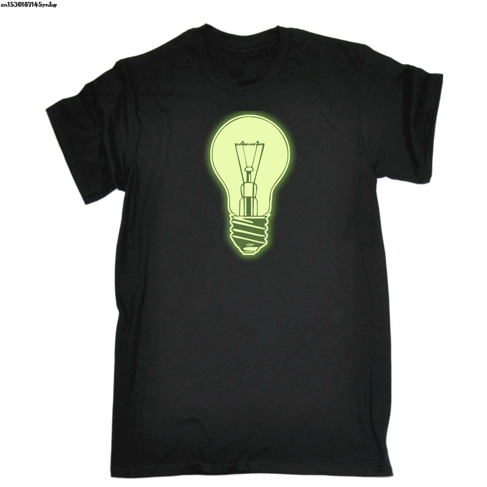 Забавная забавная новинка футболка Мужская светильник лампа светится в темноте