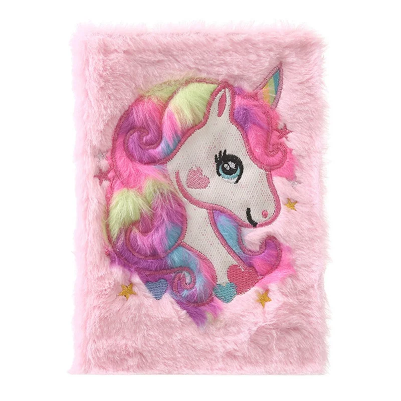 

Cartoon Colorful Dream Unicorn Plush Notebooks Girls Portable Pocket Diary Planner Notepad