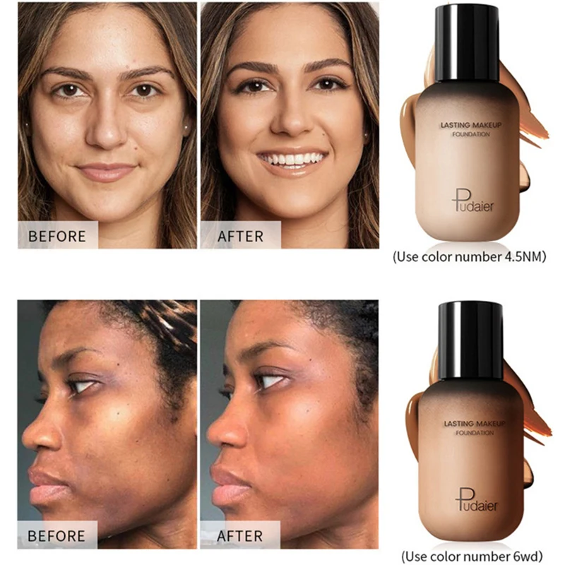 40 мл Pudaier Жидкая основа для макияжа темного цвета сокрытия полное покрытие