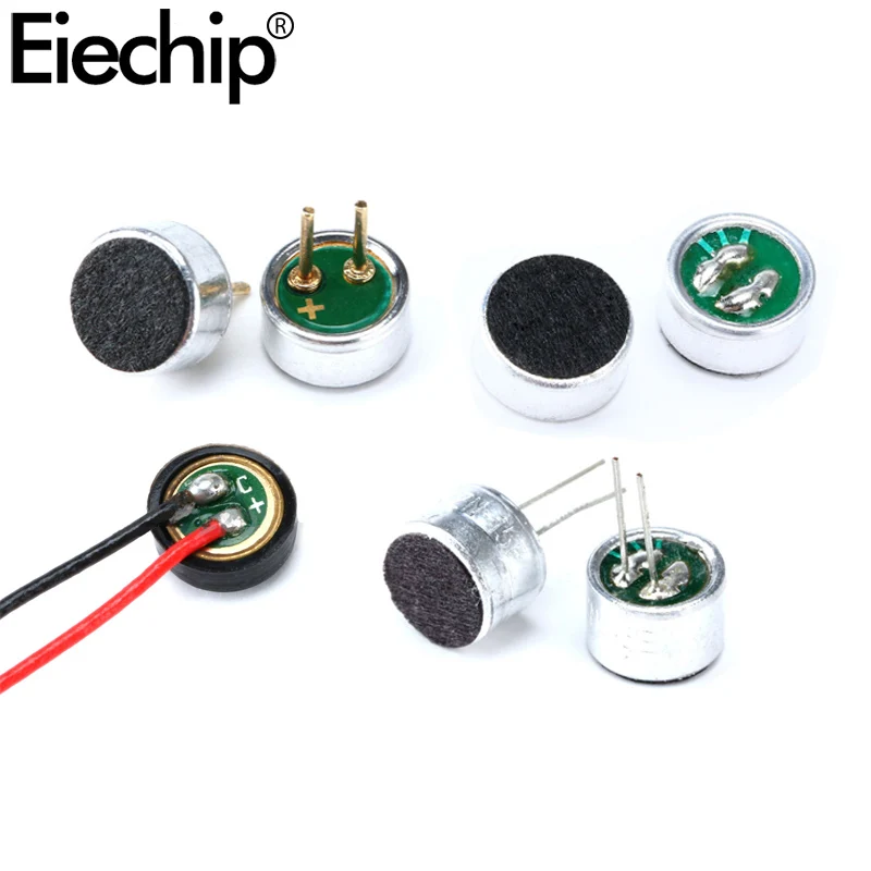 10 шт./лот микрофон 6*5 9*7 4 5*2 2 4*1 5 мм конденсаторный Electret звукосниматель 52DB 56DB MP3