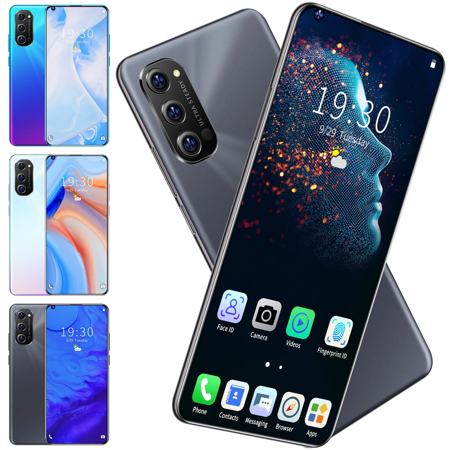 

Global Version 5G Smartphones 7.3inch Rino 5 Pro Dual SIM Deca Core 12G 512G 48MP Face Unlocking CellPhone Handset In Stock