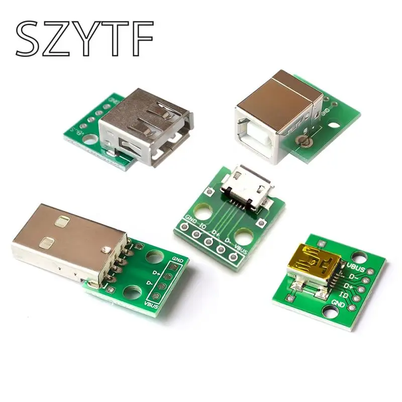 100 шт. MICRO MINI5P USB для Dip женский B-type квадратный интерфейс принтера Mike 5p патч