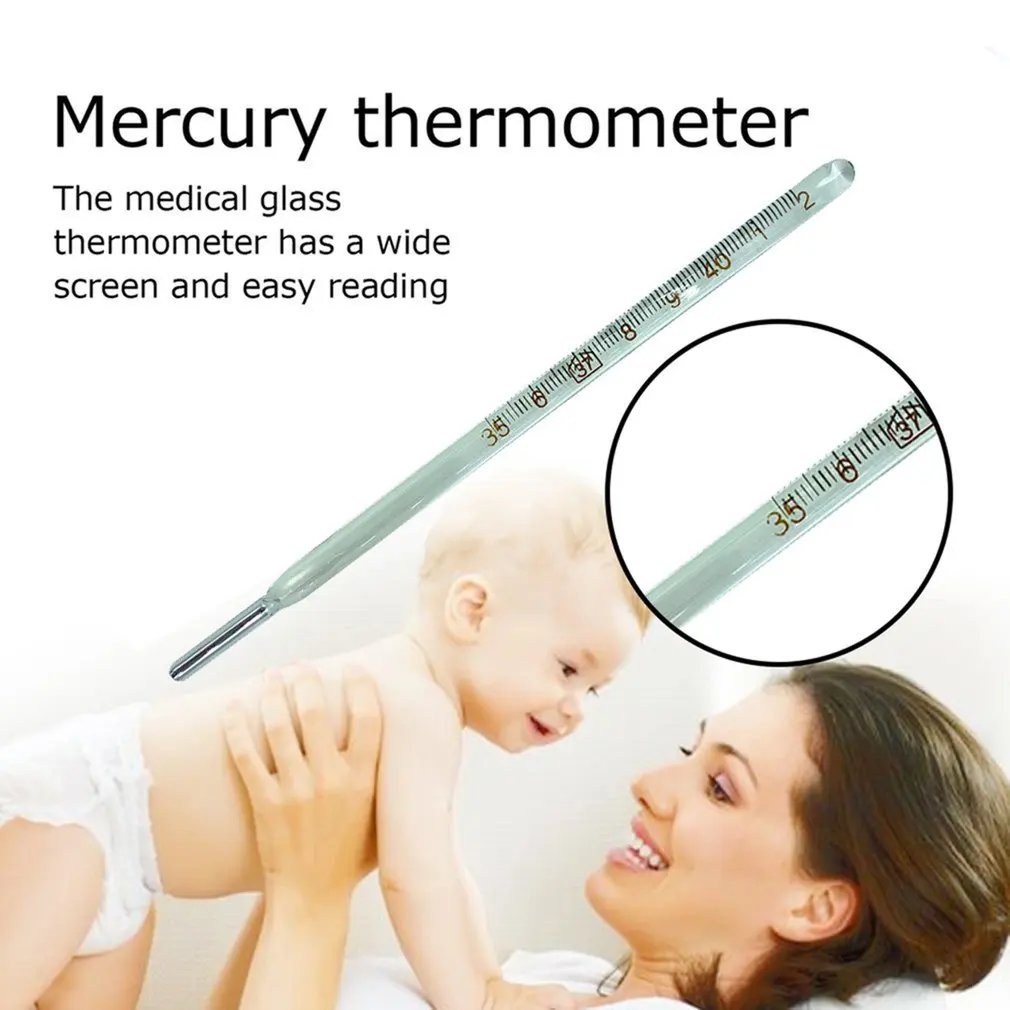 

Precise Medical Mercury Glass Thermometer Clinical Medical Temperature Household Health Monitors Health Care Thermometers
