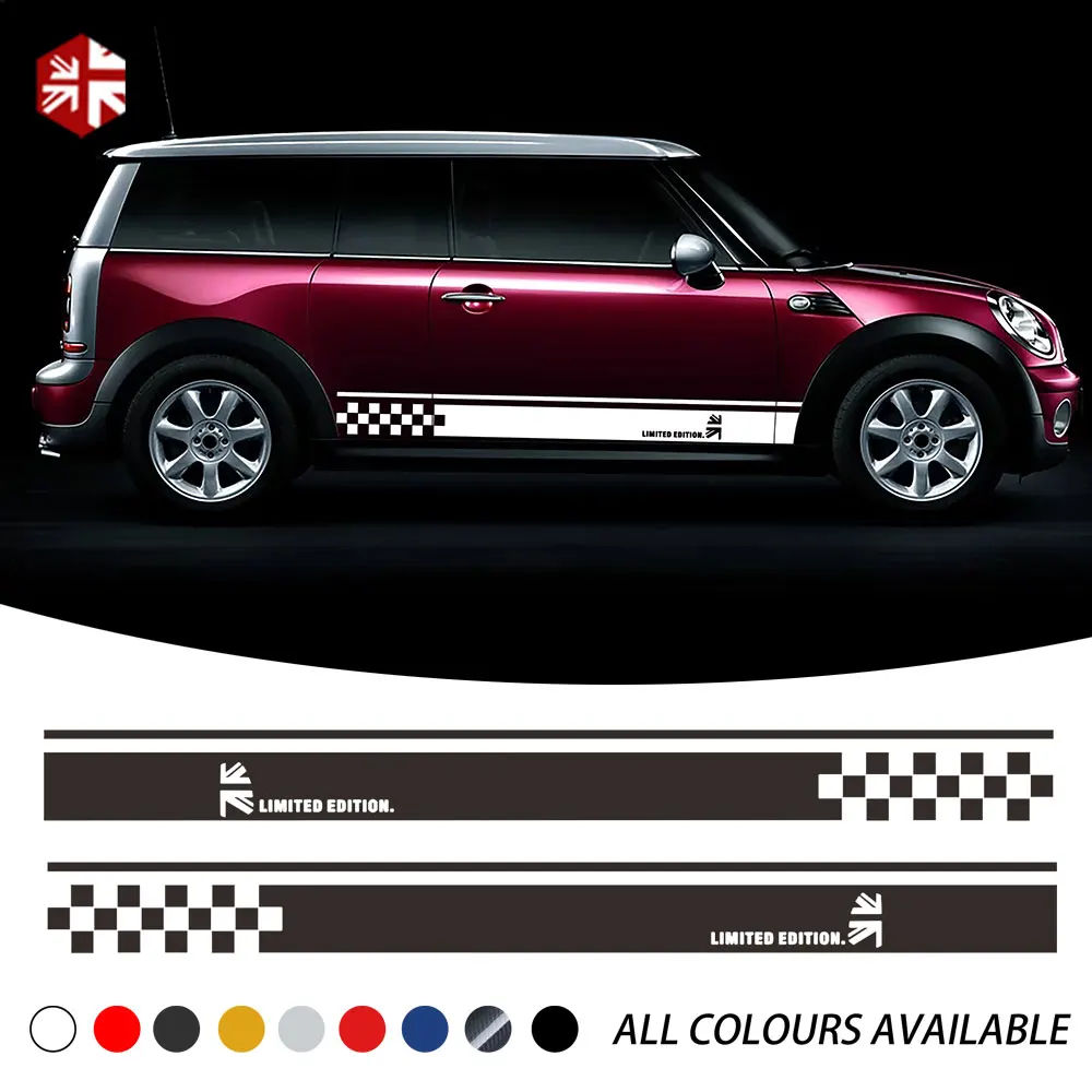 2X Юнион Джек Стайлинг Дверь автомобиля боковые полосы юбка наклейка