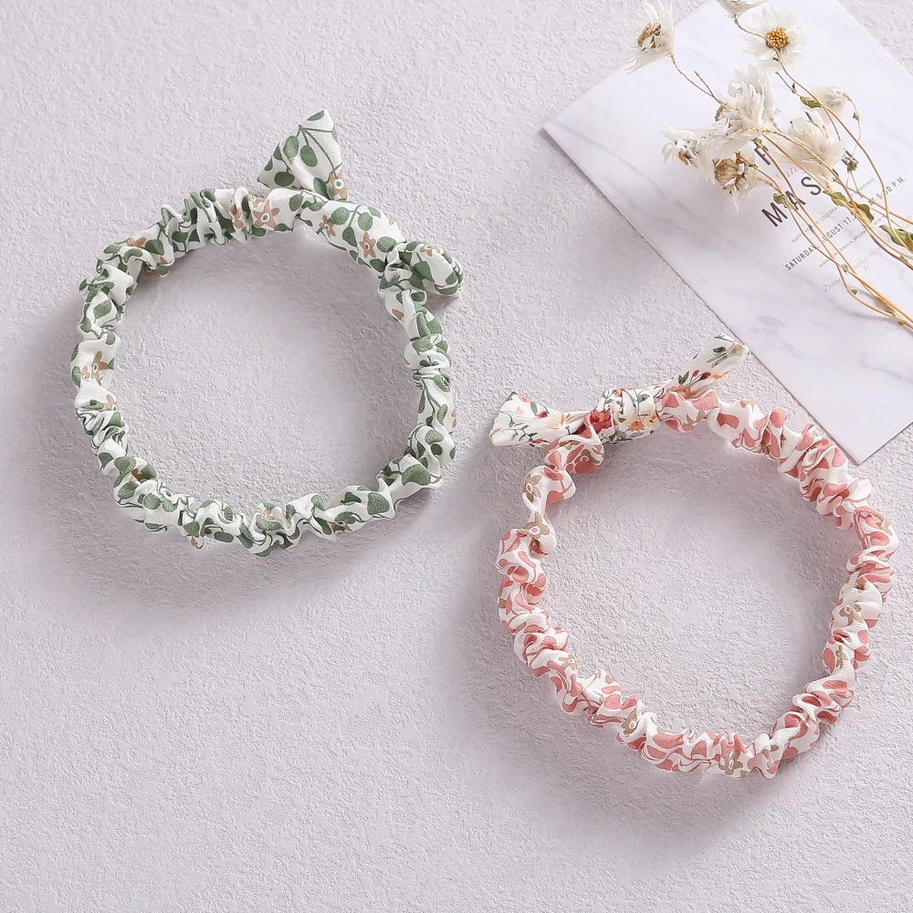 

Модная Детская повязка на голову с бантом, мягкие детские повязки для волос с принтом, нейлоновые повязки для волос для детей, тюрбан для мла...