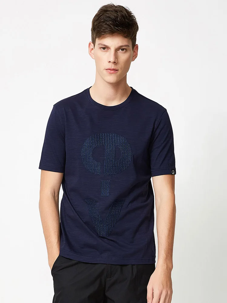 

BOSIDENG летняя футболка мужские повседневные топы однотонные Простые Модные высокого качества B80226233