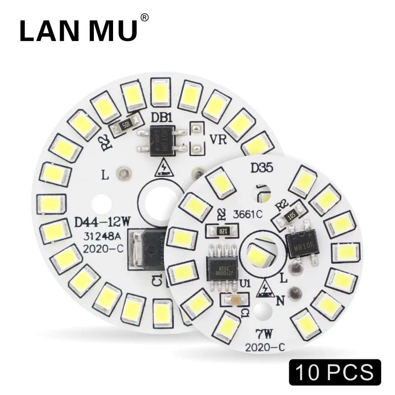 

10pcs/lot LED Chip for Lamp Bulb 3W 5W 7W 9W 12W SMD 2835 Round Light Beads AC 220V-240V Bulb Chip Lighting Spotlight 90 Lumen/W