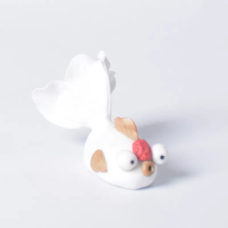 Керамическое декоративное украшение Золотая рыбка для аквариума чайная