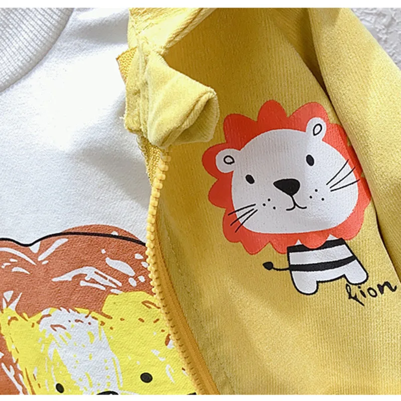 

New Autumn Baby Girls Clothes Boys Cartoon Active Hooded Jacket T-Shirt Pants 3Pcs/Sets Children Sports Clothing Kids Tracksuits