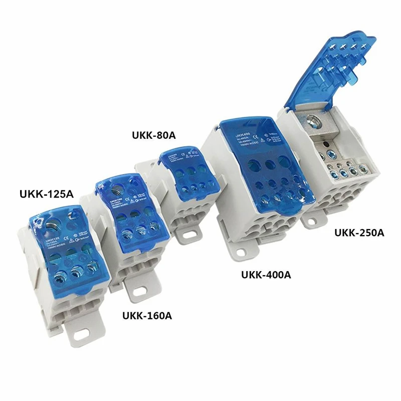 

1PCS 3PCS 5PCS UKK80A 125A 160A 250A UKK400A 500A bloco de terminais 1em muitos para fora caixa de distribuição do trilho do