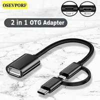 type c micro usb 2 in 1 otg adapter cable usb3 0 female to type c male converter usb c cable for pc car mp4 phone u disk macbook
