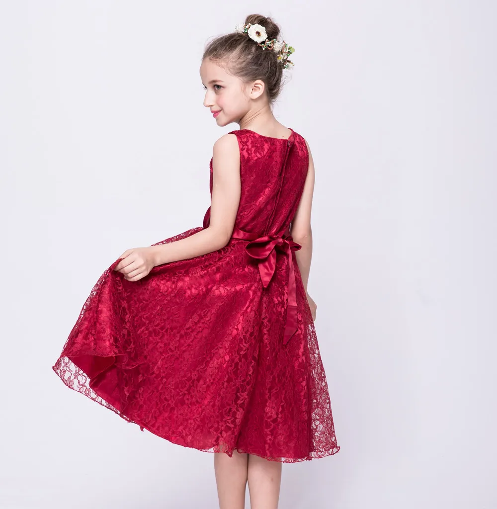 Кружевная детская одежда платья для девочек вечерние ринку и свадьбу платье
