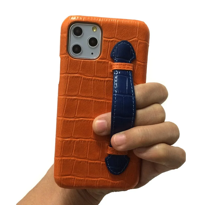 Чехол из натуральной кожи с держателем на ручном ремешке для iPhone 11 Pro Max роскошный