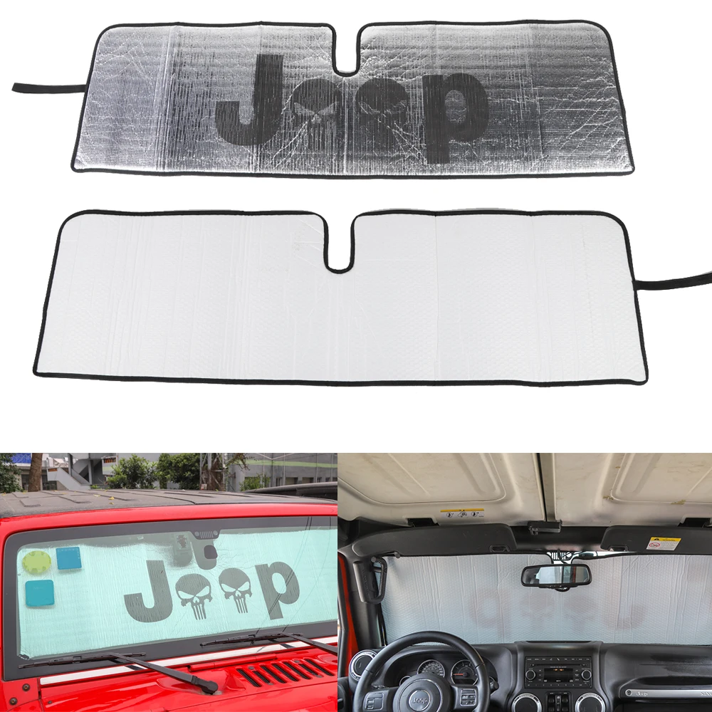 Для Jeep Wrangler JK JKU Sports Sahara автомобильное переднее окно анти УФ-лучи протектор лобовое стекло Солнцезащитный козырек Солнцезащитный чехол Аксессуары