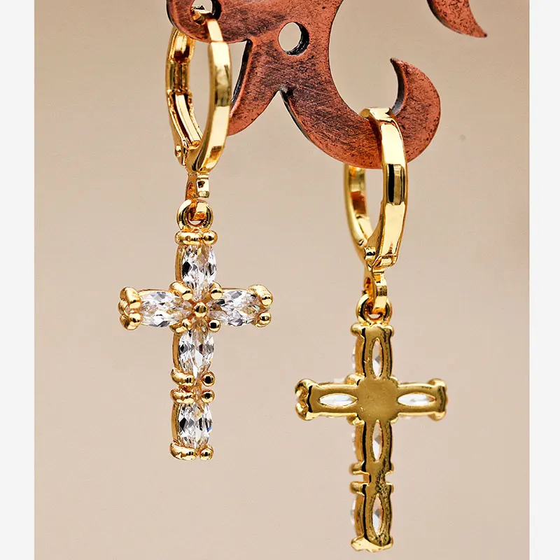 Новые модные серьги с висящими крестами женские нео-готические массивные
