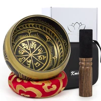 kmise himalayan singing bowl set mallet matcushion handmade from nepal special brass 11 cm for meditation yoga relax