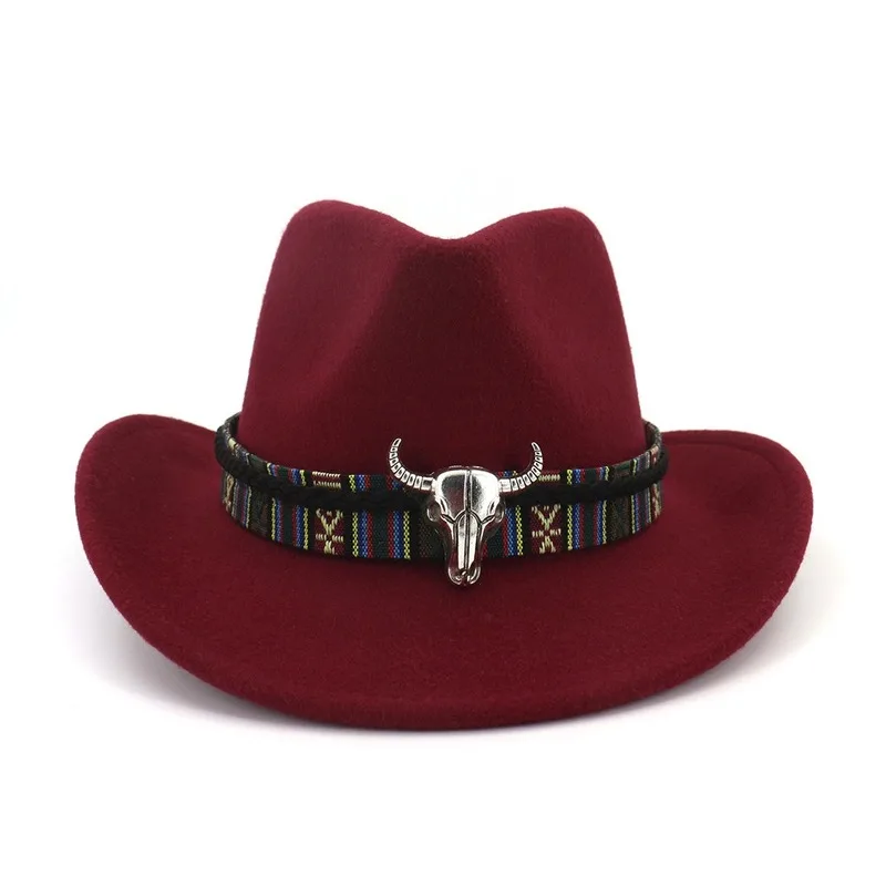 2019 Западный Ковбой шляпа шерсть полый Широкий Брим элегантный Cowgirl Джаз Конный