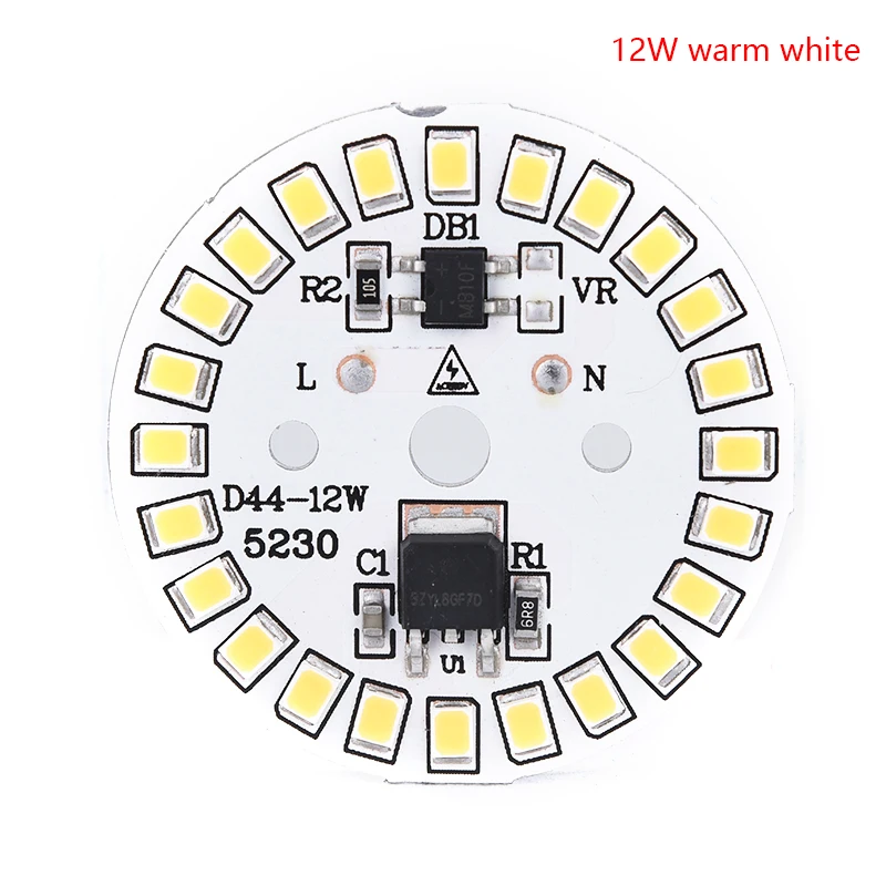 12w warm white 1 шт. светодиодный нашивка-лампочка лампа SMD пластина круглый Модуль светильник-источник для лампы светильник белый/теплый белый - Испускаемый цвет: 12w warm white