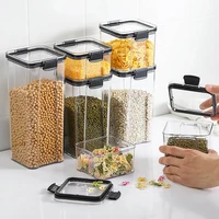 4 sizes kitchen airtight box plastic food storage container stackable bottles for dry food nuts multi grains