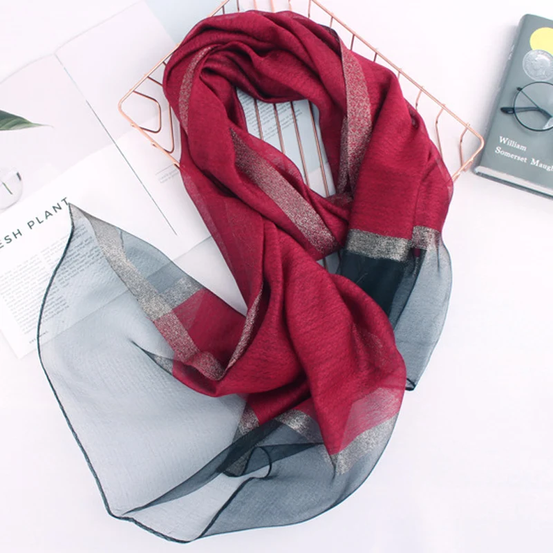 Популярный шарф шаль Шелковый шерстяной высококачественный женский осенне