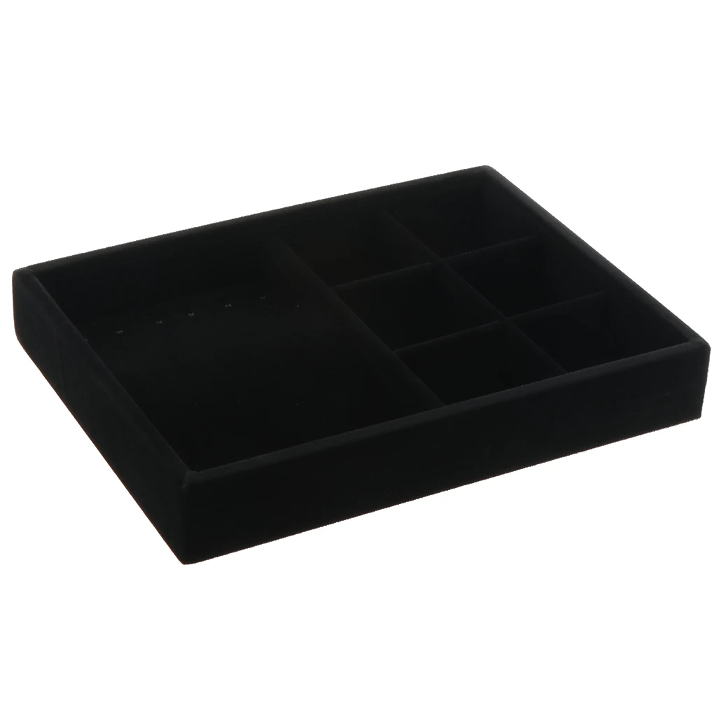 7 Черный бархатный ящик ювелирные изделия Органайзер cd-дисплей ожерелье серьги Витрина многофункциональный чехол - Цвет: 7